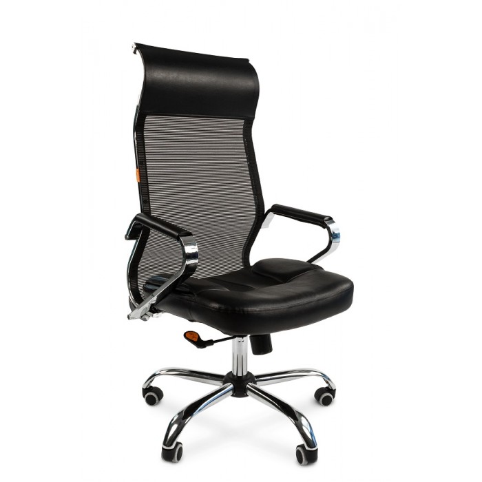 Компьютерное кресло CHAIRMAN 700 СЕТКА чёрная эко-кожа