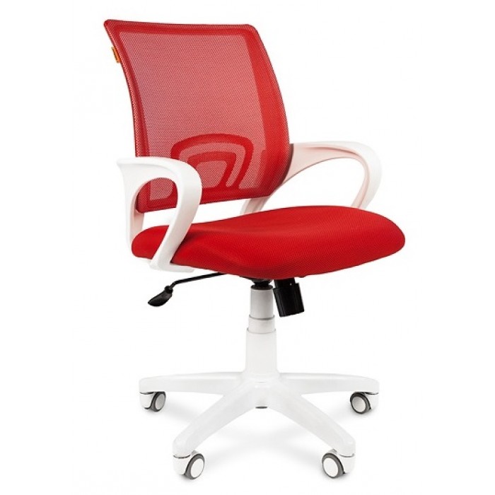 Компьютерное кресло CHAIRMAN 696 WHITE красный