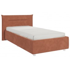 Кровать 0.9 Альба с основанием велюр персик