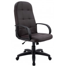 Компьютерное кресло Трон V1 темно-коричневая экокожа Prestige (пластик)